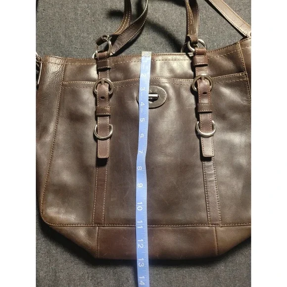 Coach Soft Dark Brown Leather 2 Way Chelsea Tote Bag Purse Crossbody F14015 - Picture 15 of 16